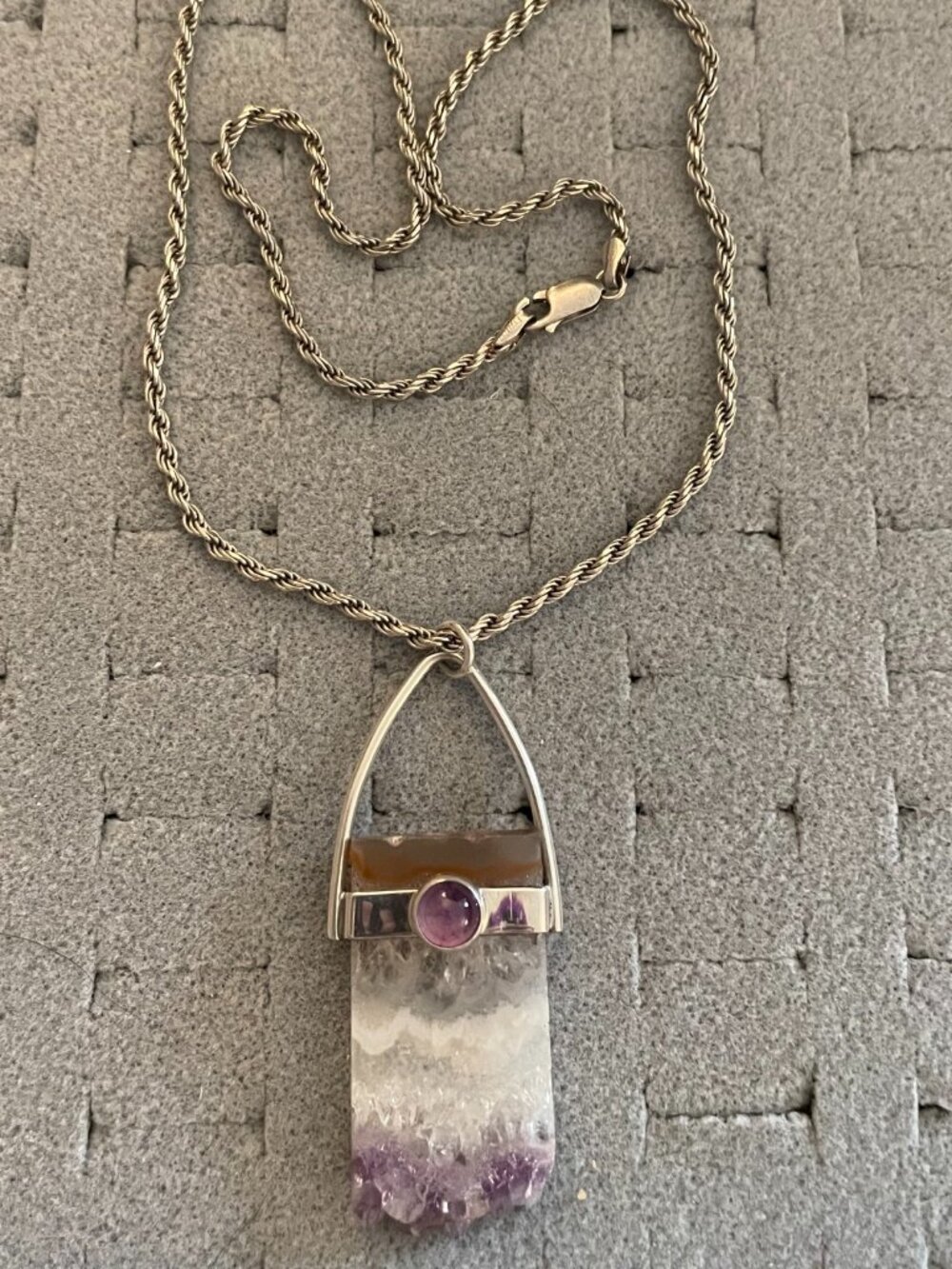 Vintage Sterling Silver Bundle Necklace Pendant Handmade Artisan 18" 925 Italy